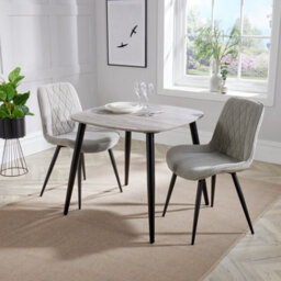 Core Products Grey Oak Effect Square Dining Table 80Cm - Modern 4 Seater Compact Kitchen Table - thumbnail 7