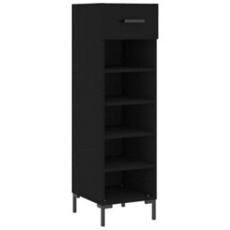 Berkfield Shoe Cabinet Black 30X35X105 Cm Engineered Wood - thumbnail 2