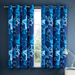 Catherine Lansfield Ombre Stars 66X72 Inch Fully Reversible Eyelet Curtains Two Panels Blue - thumbnail 1