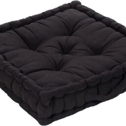 Homes & Linen Booster Seat Cushion Pad 100% Cotton Filling Thick Cushion Seat Pads Adults Chair Armchair Garden Black 45Cm X 45Cm + 10Cm Thickne