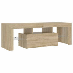 Berkfield Modern Tv Cabinet With Led Lights Sonoma Oak 120X35X40 Cm - thumbnail 3