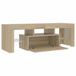 Berkfield Modern Tv Cabinet With Led Lights Sonoma Oak 120X35X40 Cm - thumbnail 4