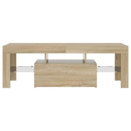 Berkfield Modern Tv Cabinet With Led Lights Sonoma Oak 120X35X40 Cm - thumbnail 5