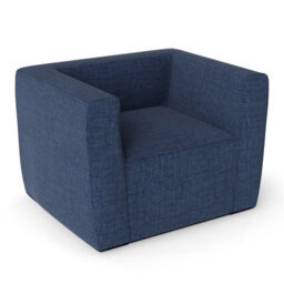 Gainoom Inflatable Blue Sofa Portable Blow Up Couch Single Lounger Air Sofa Chair With Detachable Cover - thumbnail 1