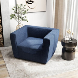 Gainoom Inflatable Blue Sofa Portable Blow Up Couch Single Lounger Air Sofa Chair With Detachable Cover - thumbnail 7