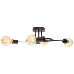 Happy Homewares Industrial Vintage Styled Matte Black Ceiling Light With Looping Arms - thumbnail 8