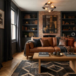 Happy Homewares Industrial Vintage Styled Matte Black Ceiling Light With Looping Arms - thumbnail 6