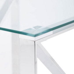 Vanity Living Sofa Side Table For Living Room Furniture, End Table With Clear Glass Top, Bedside Table - thumbnail 3