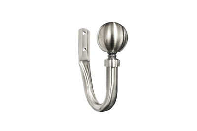 GoodHome Athens Brushed Grey Nickel Effect Curtain Hold Back, Set Of 2 - image 1