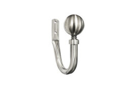 GoodHome Athens Brushed Grey Nickel Effect Curtain Hold Back, Set Of 2 - thumbnail 1
