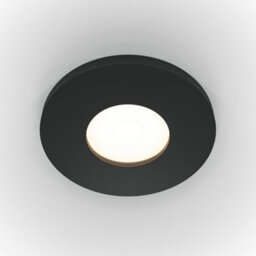 Luminosa Lighting Luminosa Maytoni Stark Round Recessed Downlight Black Gu10 Ip65 - thumbnail 1