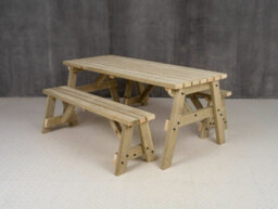 Arbor Garden Solutions Victoria Space Saving Picnic Table Benches Set (8Ft, Natural Finish) - thumbnail 5