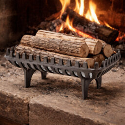Trendi Heavy Duty Cast Iron Fire Grate Log Holder With Raised Legs Durable Fireplace Wood Rack For Indoor Outdoor Fire Pit And Stove - thumbnail 2