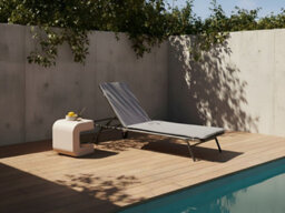 Beliani Sun Lounger Volterra Reclining Metal Grey - thumbnail 2