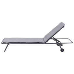 Beliani Sun Lounger Volterra Reclining Metal Grey - thumbnail 5