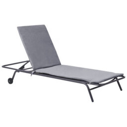 Beliani Sun Lounger Volterra Reclining Metal Grey - thumbnail 1