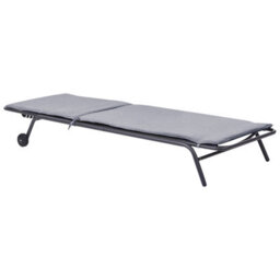 Beliani Sun Lounger Volterra Reclining Metal Grey - thumbnail 4