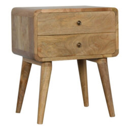 Matteo Solid Mango Wood 2-Drawer Bedside Chest - Oak-Ish Finish - thumbnail 9