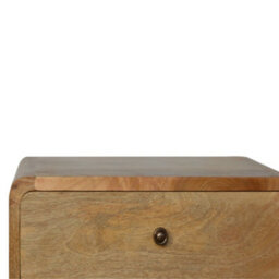 Matteo Solid Mango Wood 2-Drawer Bedside Chest - Oak-Ish Finish - thumbnail 2
