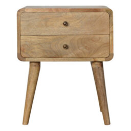 Matteo Solid Mango Wood 2-Drawer Bedside Chest - Oak-Ish Finish - thumbnail 7
