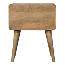 Matteo Solid Mango Wood 2-Drawer Bedside Chest - Oak-Ish Finish - thumbnail 6