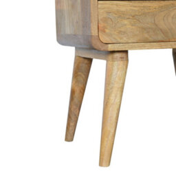 Matteo Solid Mango Wood 2-Drawer Bedside Chest - Oak-Ish Finish - thumbnail 4