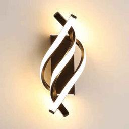 Curved Spiral Led Wall Light For Bedroom, Living Room, Staircase And Corridor, Black - thumbnail 1