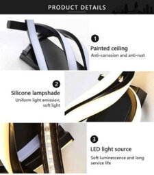Curved Spiral Led Wall Light For Bedroom, Living Room, Staircase And Corridor, Black - thumbnail 7