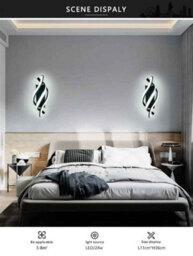 Curved Spiral Led Wall Light For Bedroom, Living Room, Staircase And Corridor, Black - thumbnail 4