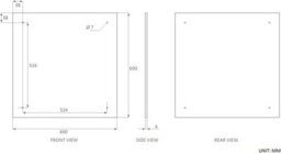 60 X 60Cm Square Frameless Bathroom Mirror With Pre-Drilled Holes And Wall Hanging Fittings - thumbnail 4