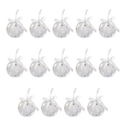 The Christmas Workshop 72629 Set Of 14 Silver & White Coloured Reindeer Design Christmas Baubles  - thumbnail 8