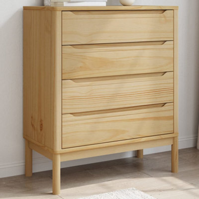 Walplus Chest Of Drawers Floro Wax Brown Solid Wood Pine - image 1