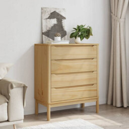Walplus Chest Of Drawers Floro Wax Brown Solid Wood Pine - thumbnail 3