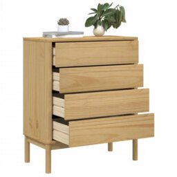 Walplus Chest Of Drawers Floro Wax Brown Solid Wood Pine - thumbnail 4