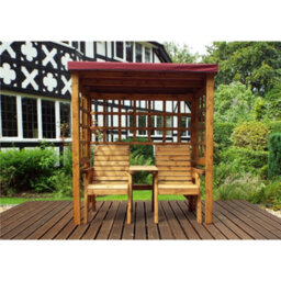 Marlborough Traditional Harvey Twin Seat Arbour With 2 X Chair Cushion Burgundy - thumbnail 3