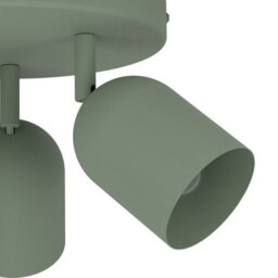 Eglo Tilston Steel Minimalist Triple Ceiling Spotlight, Green - thumbnail 3