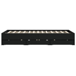 Berkfield Bed Frame With Drawers Without Mattress Black 150X200 Cm King Size - thumbnail 7