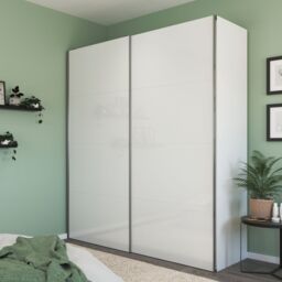 GoodHome Atomia White Particle Board Gloss Sliding Wardrobe (H)2250mm (W)2000mm (D)655mm - thumbnail 4