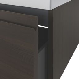 GoodHome Kentia Walnut Veneer Wall-Mounted Bathroom Cabinet (H) 300mm (W) 800mm - thumbnail 8