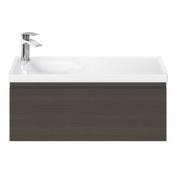 GoodHome Kentia Walnut Veneer Wall-Mounted Bathroom Cabinet (H) 300mm (W) 800mm - thumbnail 4