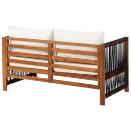 Beliani Garden Lounge Set With Table 4 Seater Antria Acacia Wood Black - thumbnail 7