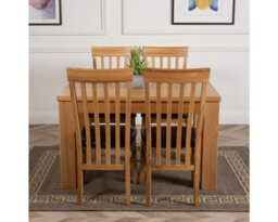 That's Furniture Dakota 127 X 82 Cm Chunky Oak Small Dining Table And 4 Chairs Dining Set With Harvard Chairs - thumbnail 2