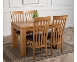 That's Furniture Dakota 127 X 82 Cm Chunky Oak Small Dining Table And 4 Chairs Dining Set With Harvard Chairs - thumbnail 3