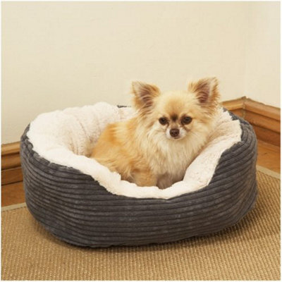 "Rosewood 40 Winks Oval Sleeper Jumbo Cord/plush Grey 32"""