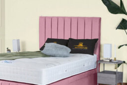 UKBEDFURNITURE Hamilton Plush Pink End Opening Divan Ottoman Bed With 54 Inch Headboard & 10 Inch Orthopaedic Mattress - thumbnail 3