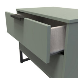Beijing 2 Drawer Midi Bedside Cabinet In Reed Green (Ready Assembled) - thumbnail 5