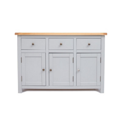 Cabinet Bits Argenta Light Grey 3 Drawer 3 Door Sideboard Brass Knob - image 1