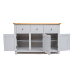 Cabinet Bits Argenta Light Grey 3 Drawer 3 Door Sideboard Brass Knob - thumbnail 5