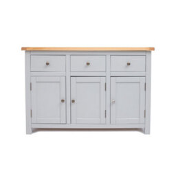 Cabinet Bits Argenta Light Grey 3 Drawer 3 Door Sideboard Brass Knob