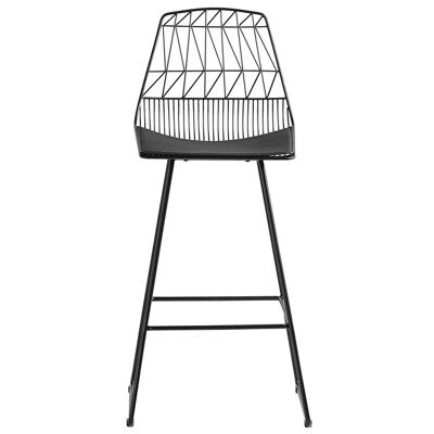 Wyld And Coco Novacasa Set Of 2 Black Counter-Height Bar Chairs Faux Leather - image 1